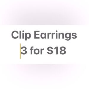 Bundle 3 for $18 on marked clip-on earrings!!